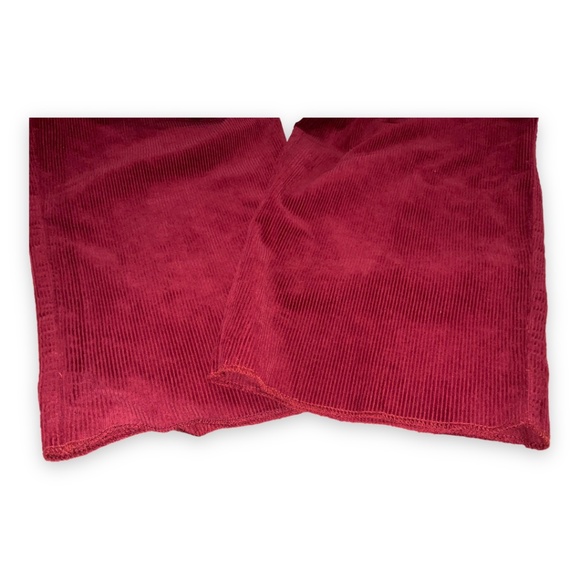 Red Corduroy Pants with Flat Front Design - Picture 6 of 12